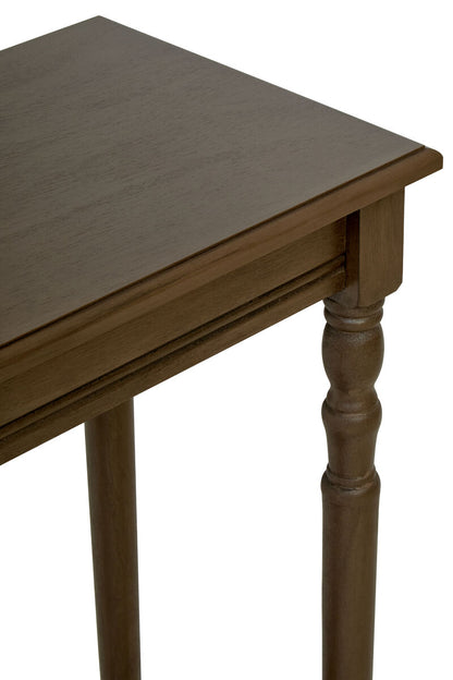 Heritage Dark Brown Wooden Console Table with Lower Shelf