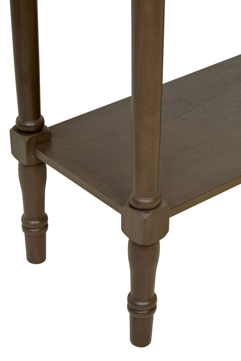 Heritage Dark Brown Wooden Console Table with Lower Shelf