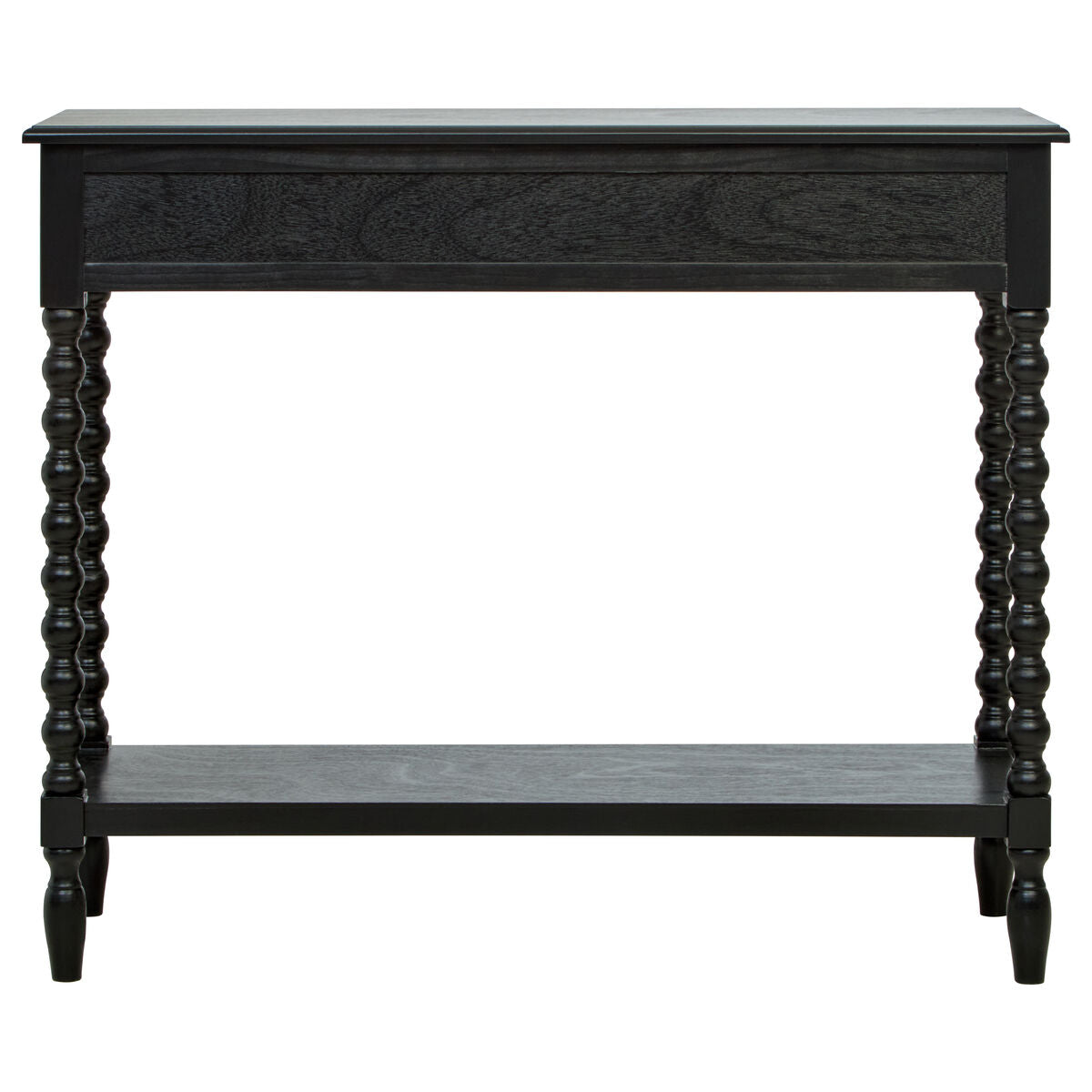 Heritage Black Wooden 2 Drawer Console Table with Bobble Legs