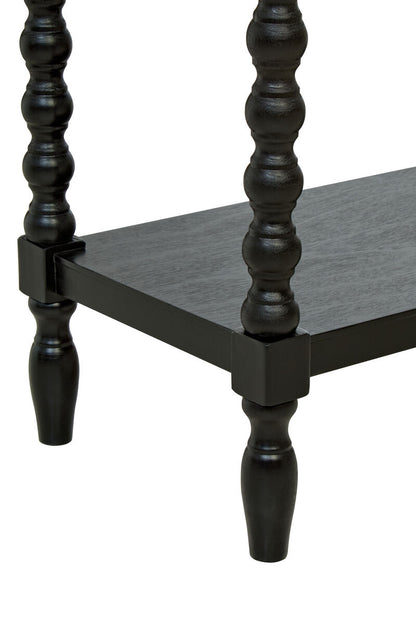 Heritage Black Wooden 2 Drawer Console Table with Bobble Legs
