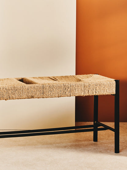 Bandar Natural Rope and Black Wood Bench