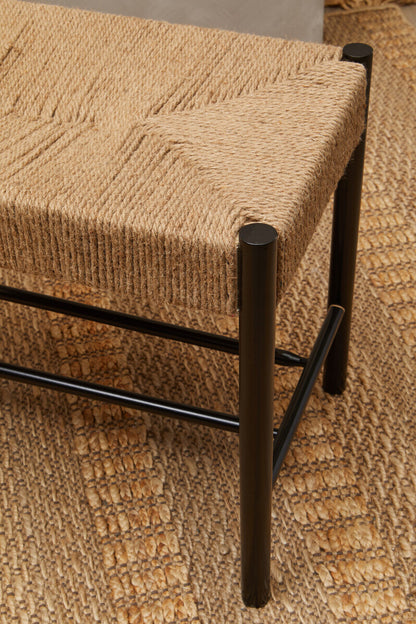 Bandar Natural Rope and Black Wood Bench