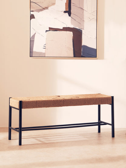 Bandar Natural Rope and Black Wood Bench