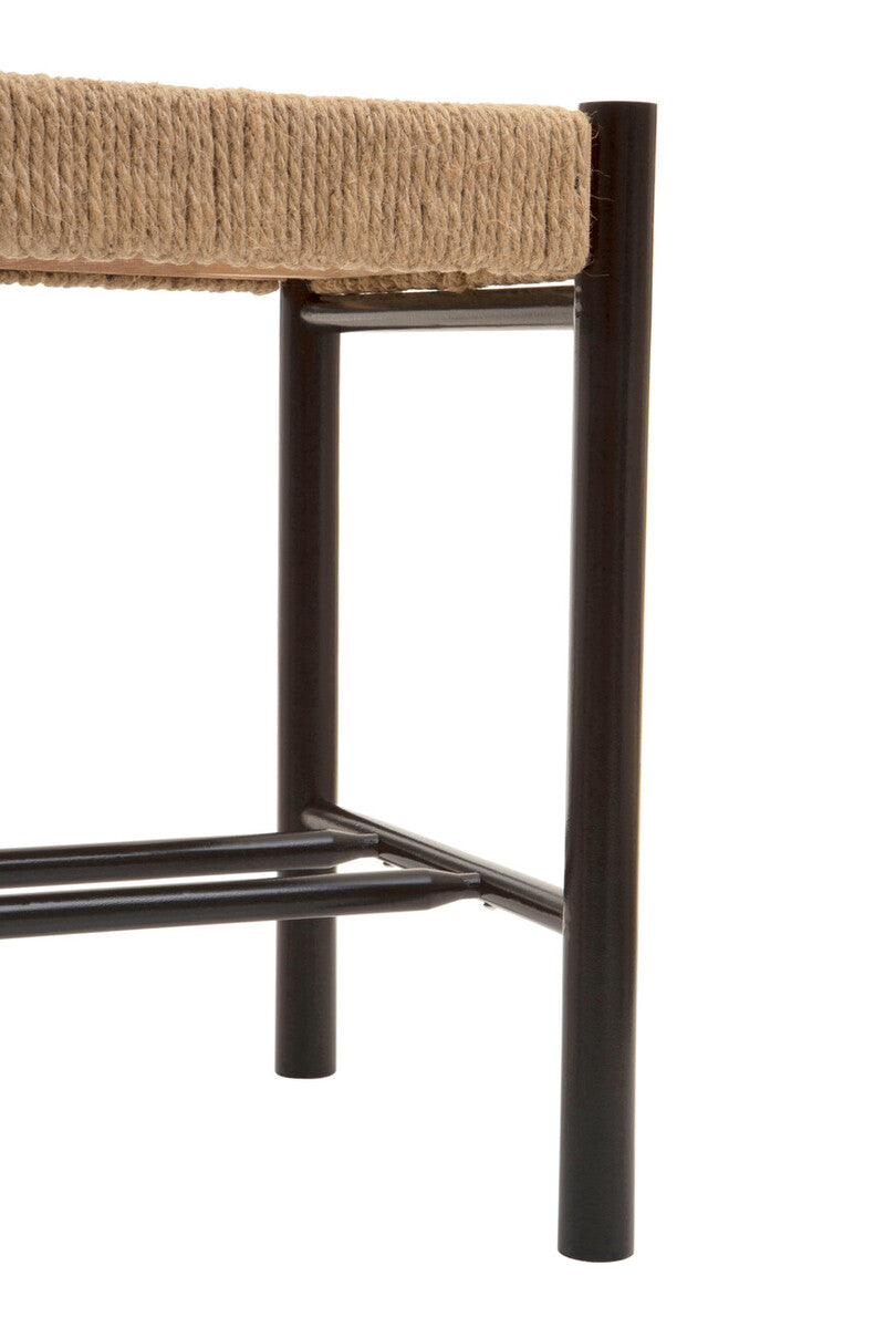 Bandar Natural Rope and Black Wood Stool