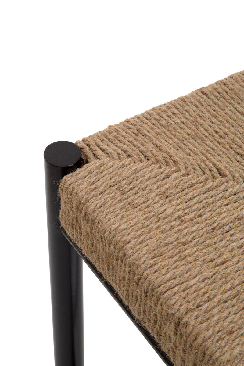 Bandar Natural Rope and Black Wood Stool