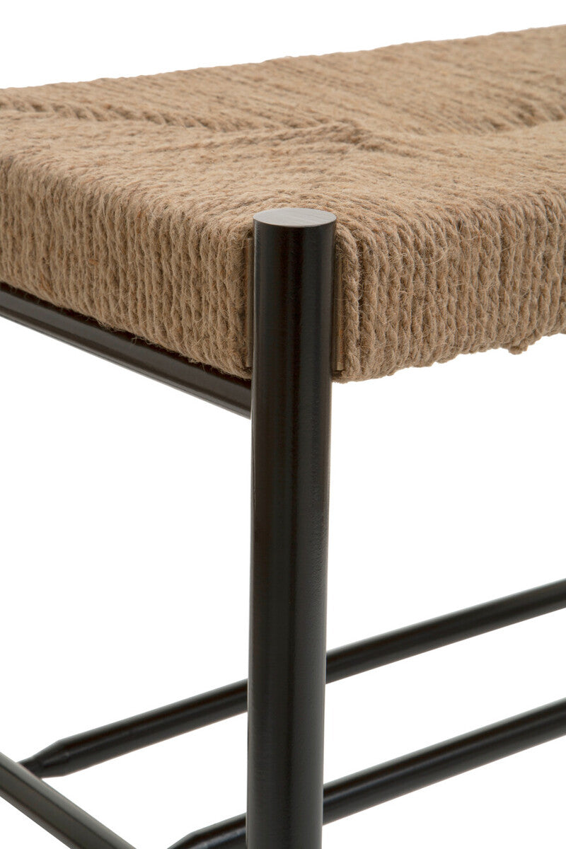 Bandar Natural Rope and Black Wood Small Bench