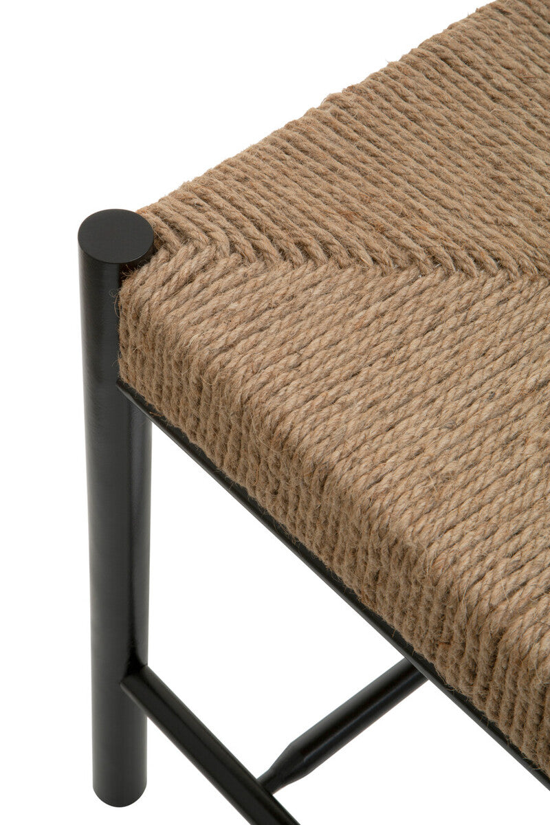 Bandar Natural Rope and Black Wood Small Bench
