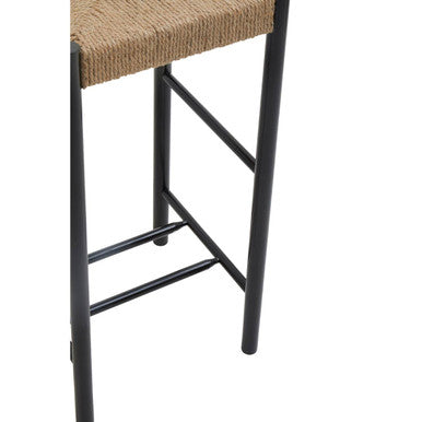 Bandar Natural Rope and Black Wood Bar Stool