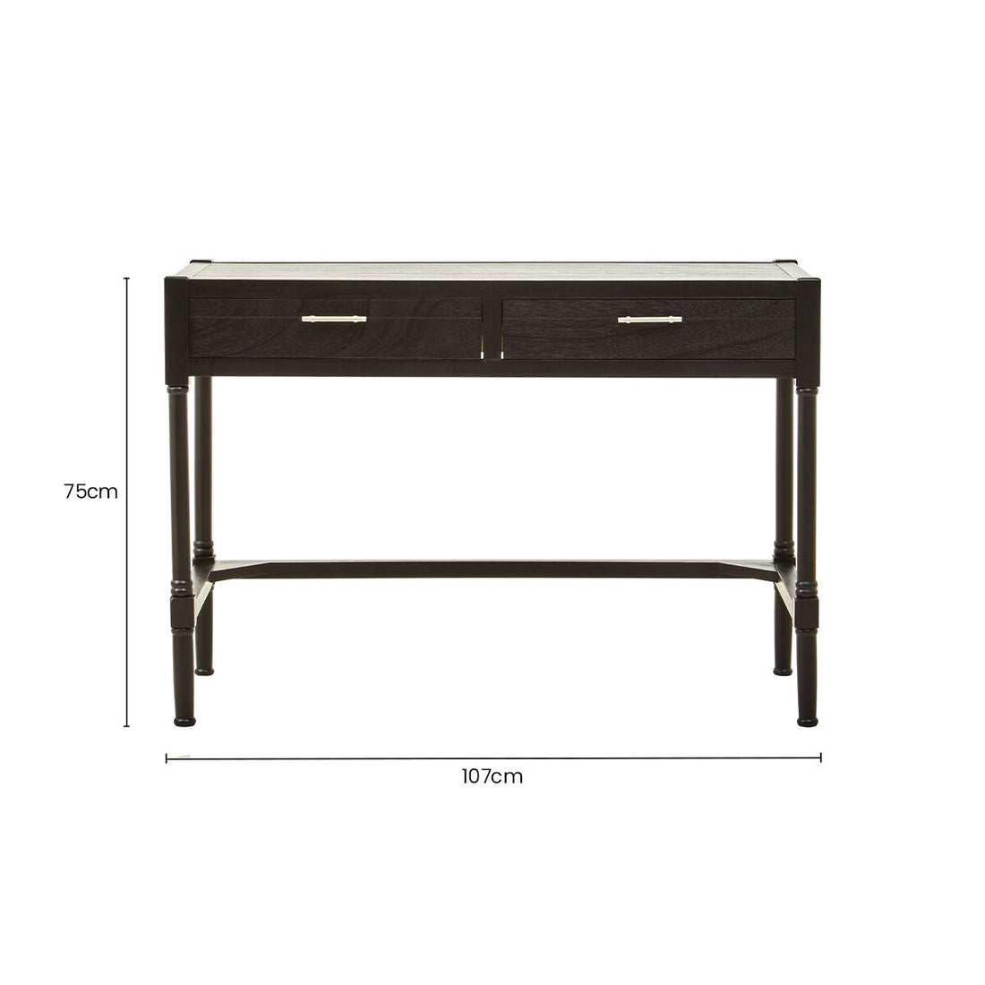 Heritage Two Drawer Black Finish Desk