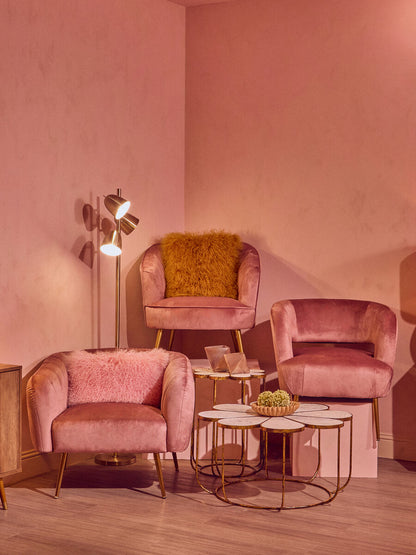 Yolanda Pink Velvet Chair