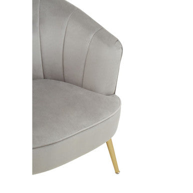 Yolanda Grey Velvet Chair