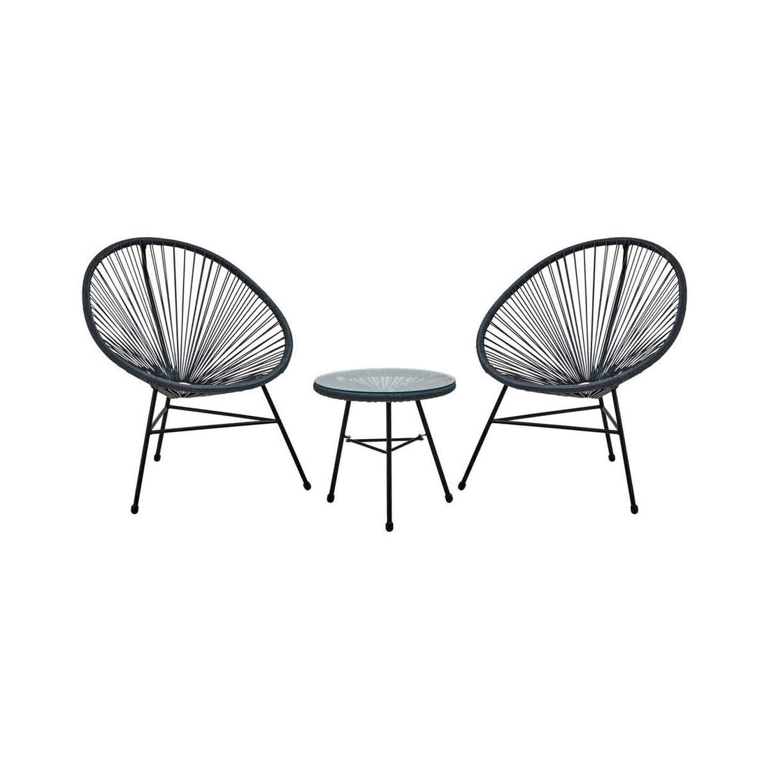 Miami Grey Rattan 3 Piece Patio Set