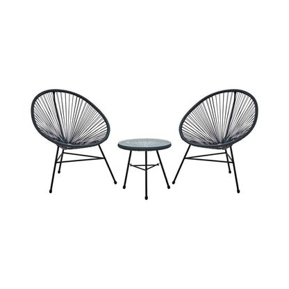 Miami Grey Rattan 3 Piece Patio Set