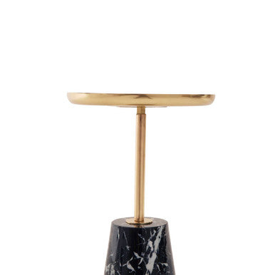Avola Gold Side Table with Black Marble Effect Base