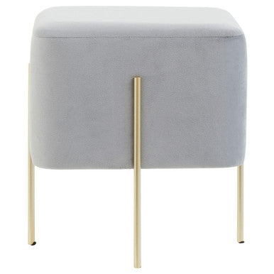 Hayes SquareÃ‚Â Grey Velvet Stool