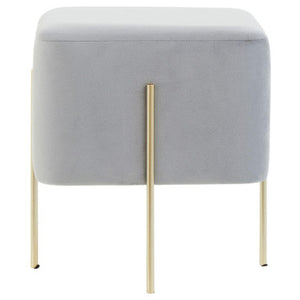 Hayes SquareÃƒÆ’Ã¢â‚¬Å¡Ãƒâ€šÃ‚Â Grey Velvet Stool