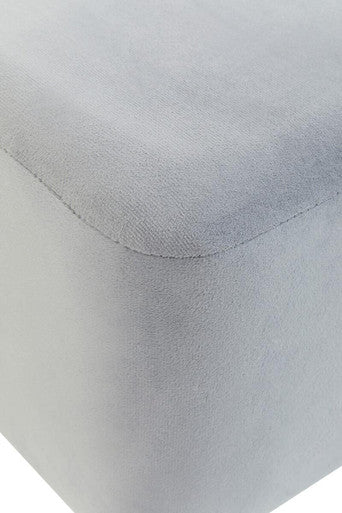 Hayes SquareÃ‚Â Grey Velvet Stool