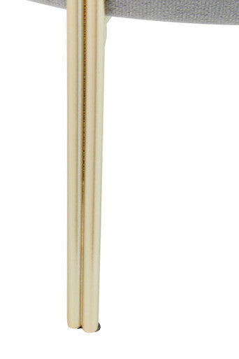 Hayes Round Grey Velvet Stool