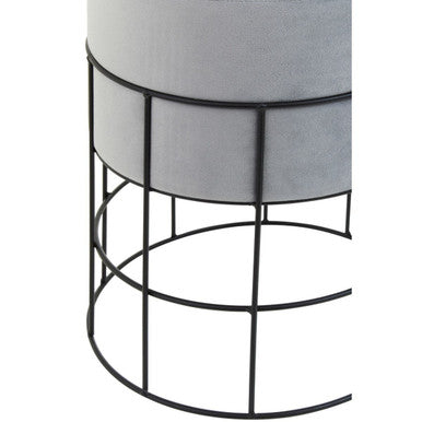 Hayes Cage Frame Velvet Stool