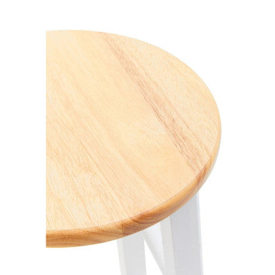 Chester White and Natural Wooden Kitchen/Bar Stool