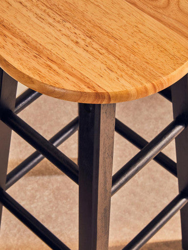 Chester Black and Natural Wood Kitchen or Bar Stool - image 5