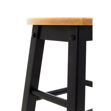 Chester Black and Natural Wood Kitchen or Bar Stool - image 10