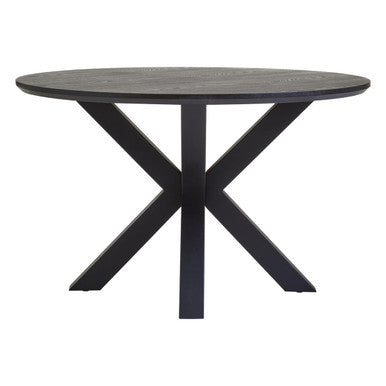 Salford Dining Table With Black Metal Legs