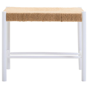 Bandar Small Natural Rope and White Wood Bench