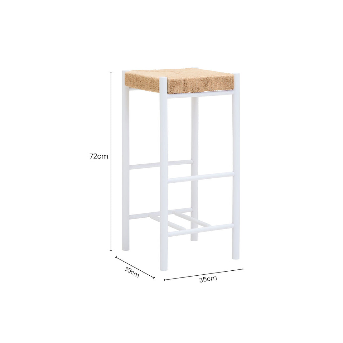Bandar Natural Rope and White Bar Stool - Image 13