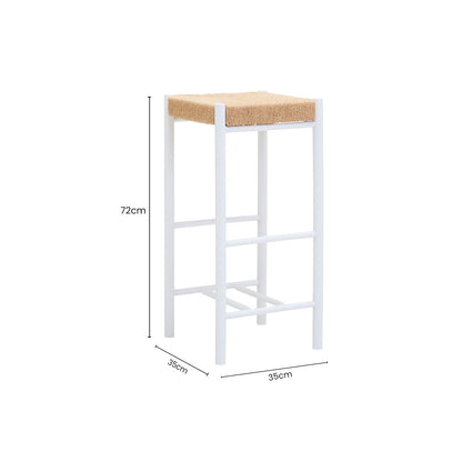 Bandar Natural Rope and White Bar Stool