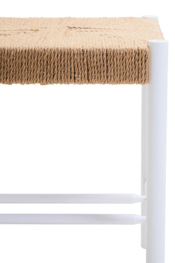 Bandar Natural Rope and White Wood Stool - Image 6