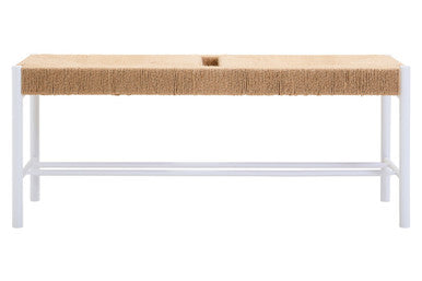 Bandar Large Natural Rope and White Wood Bench