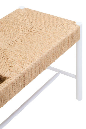 Bandar Large Natural Rope and White Wood Bench - Image 9