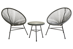 Miami Grey 3 Piece Rattan Patio Set