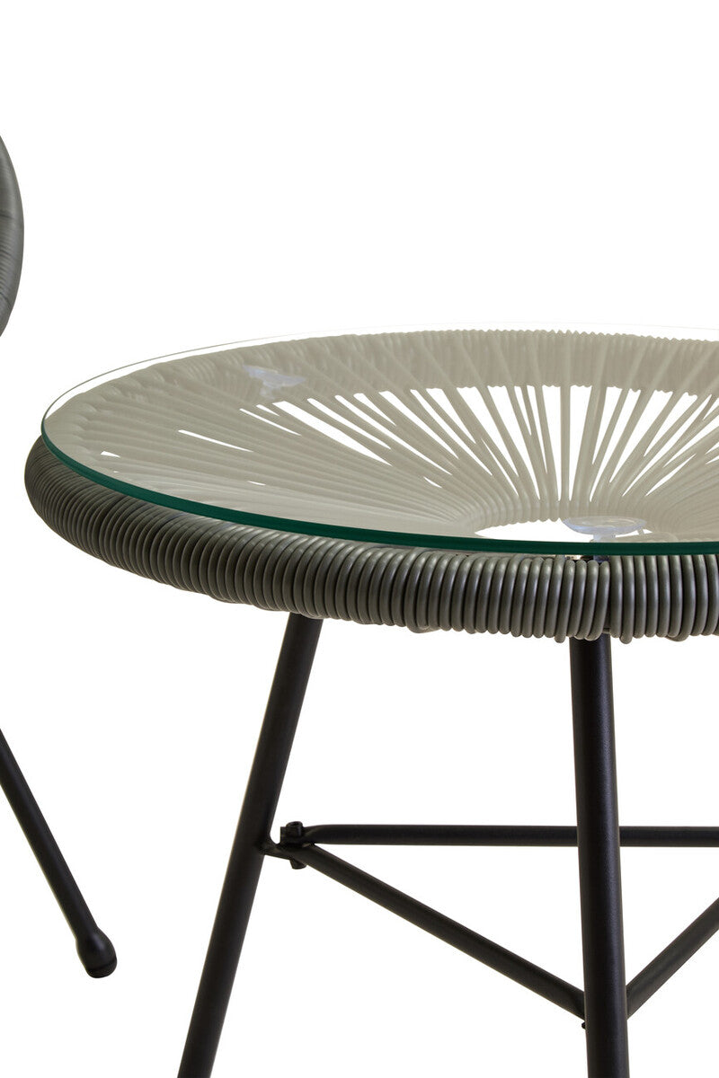 Miami Grey 3 Piece Rattan Patio Set - Image 7