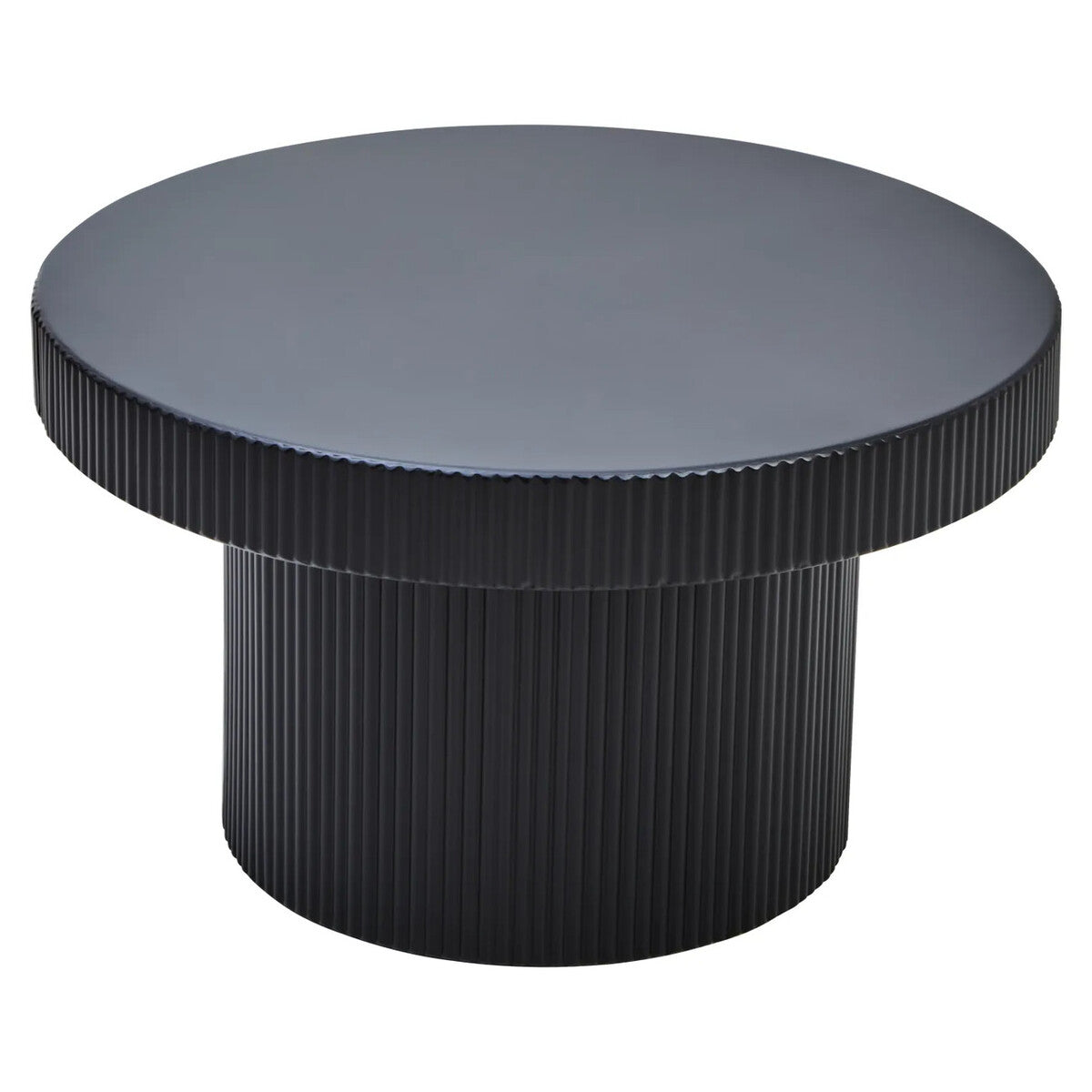 Black Ridge Detail Round Coffee Table, Trento
