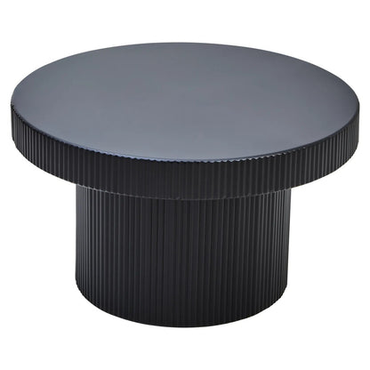 Black Ridge Detail Round Coffee Table, Trento