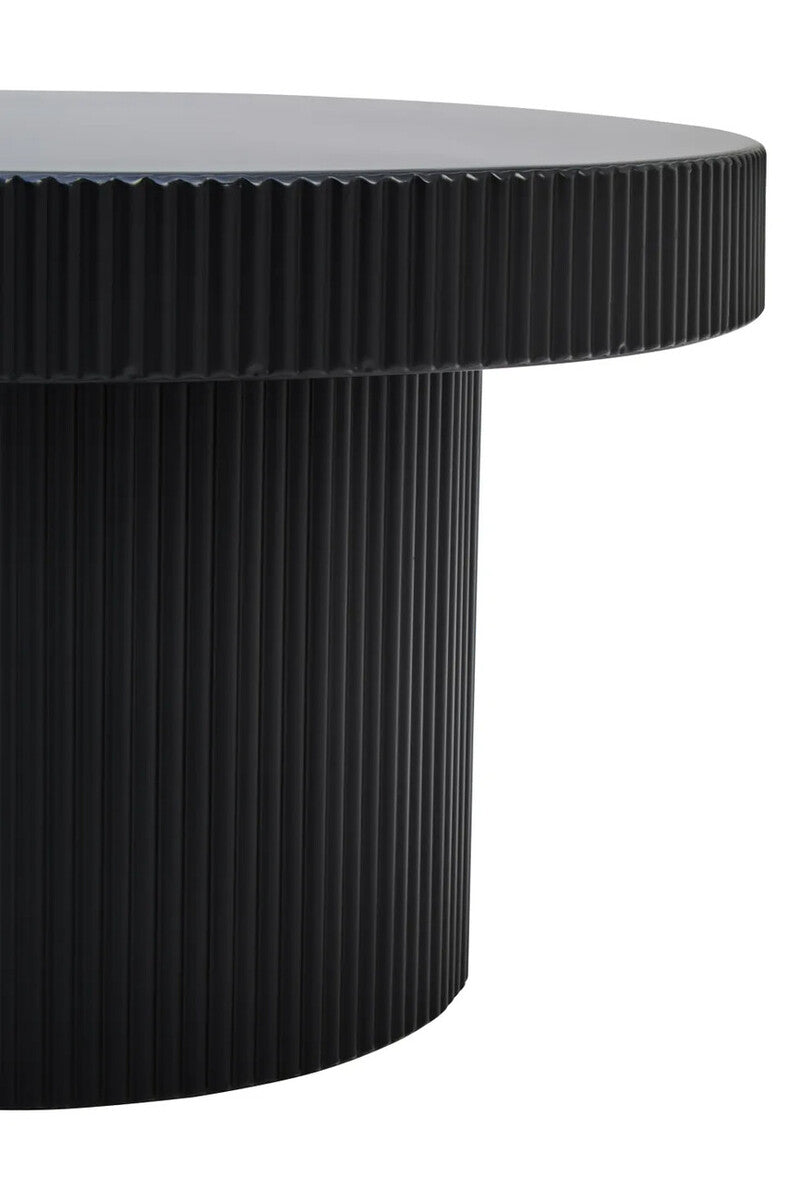 Black Ridge Detail Round Coffee Table, Trento