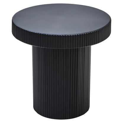 Trento Black Metal Round Ridge Detail Side Table