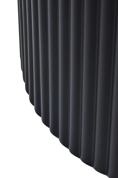 Trento Black Metal Round Ridge Detail Side Table