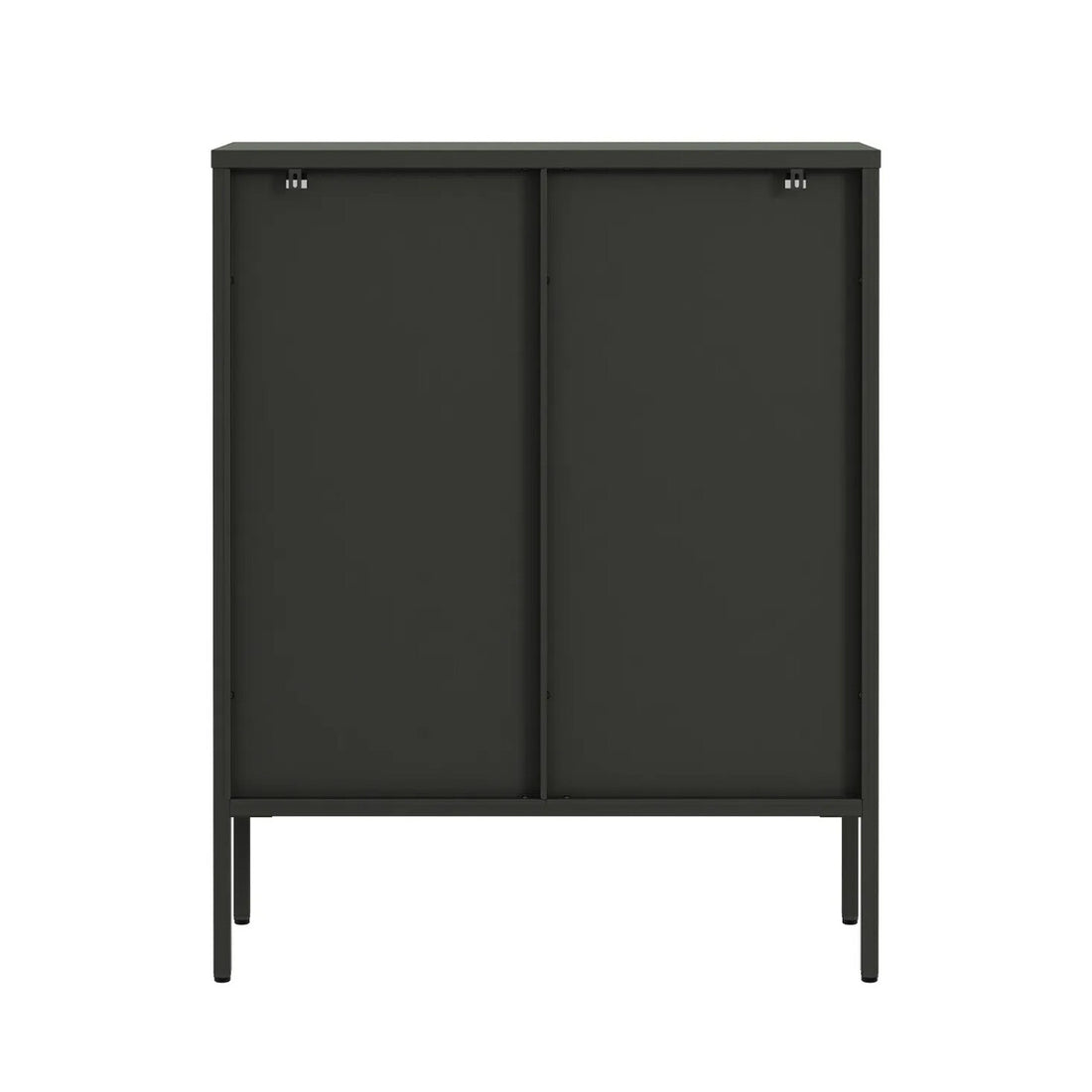 Addison Black Metal and Fluted Glass Door Cabinet
