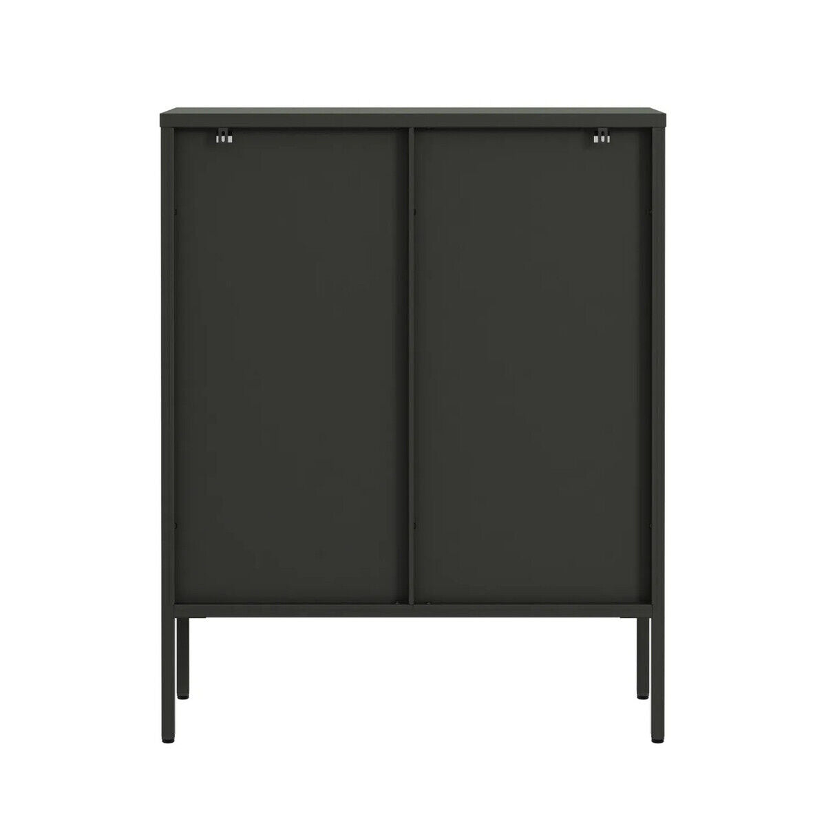 Addison Black Metal and Fluted Glass Door Cabinet