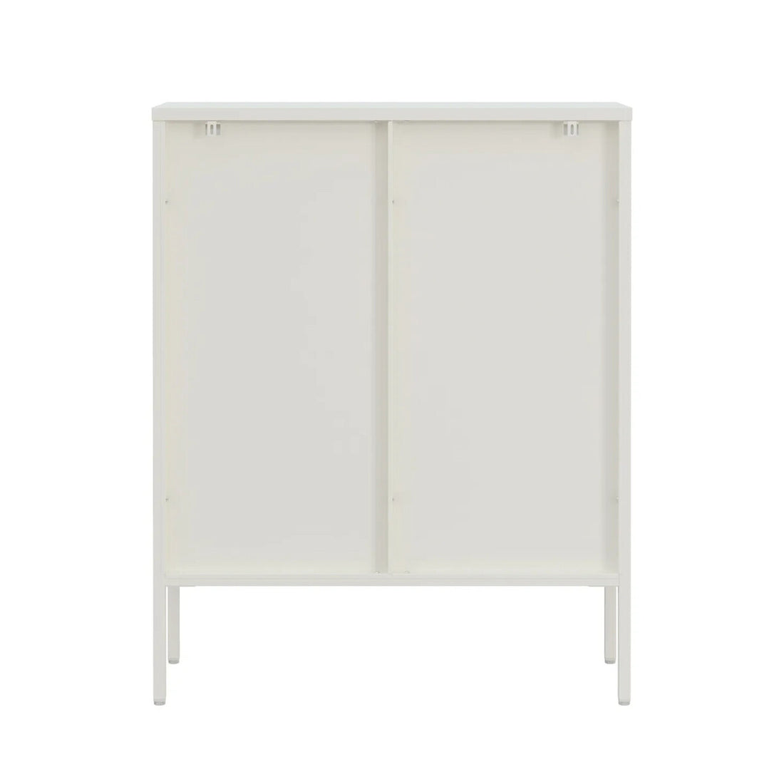 Addison Warm White Metal and Fluted Glass Door Cabinet