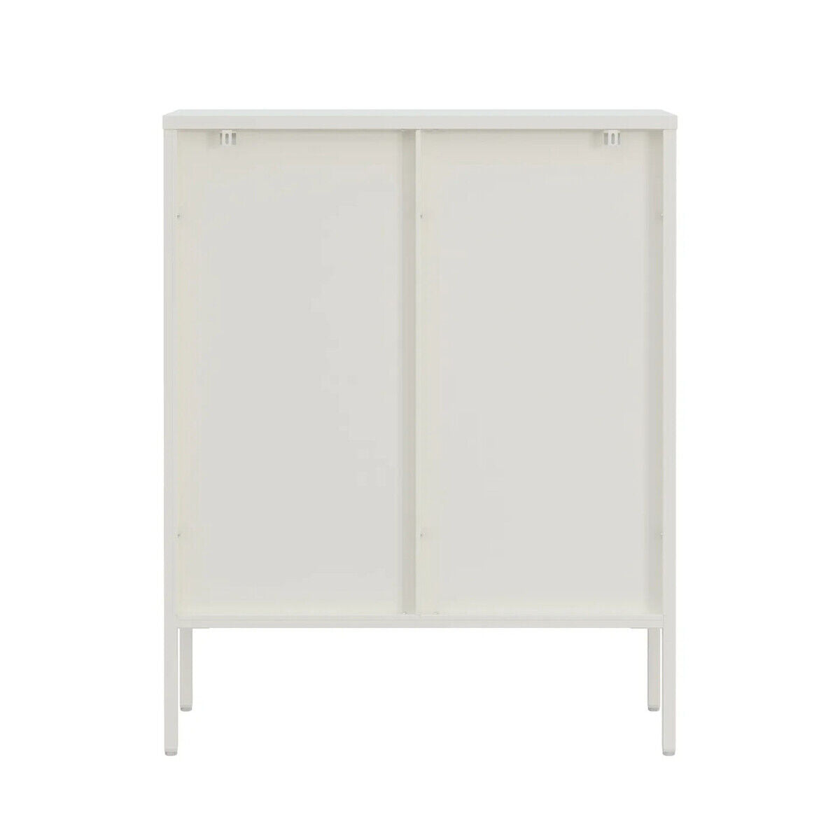 Addison Warm White Metal and Fluted Glass Door Cabinet