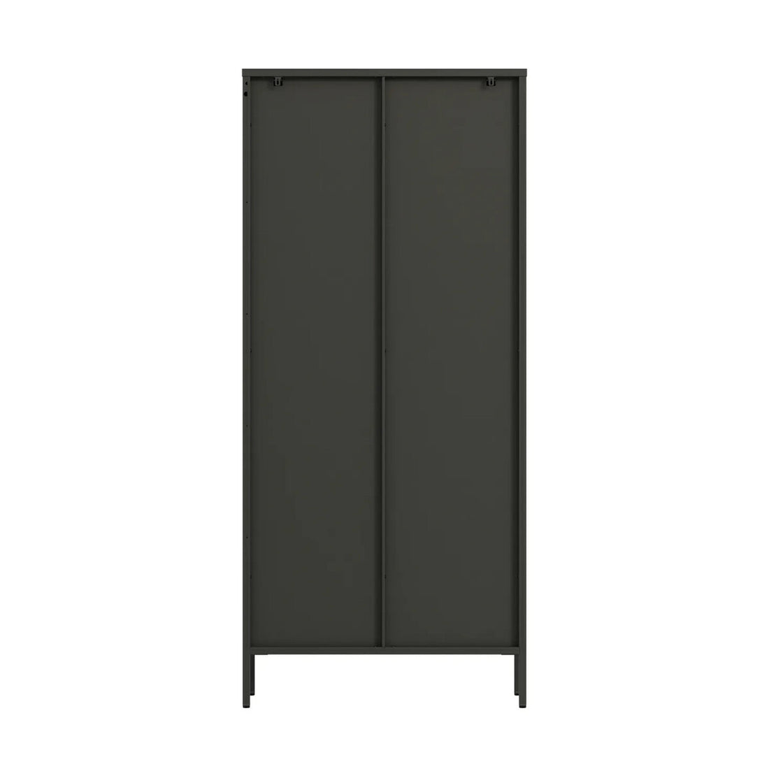 Addison Black Metal and Fluted Glass Door Tall Cabinet
