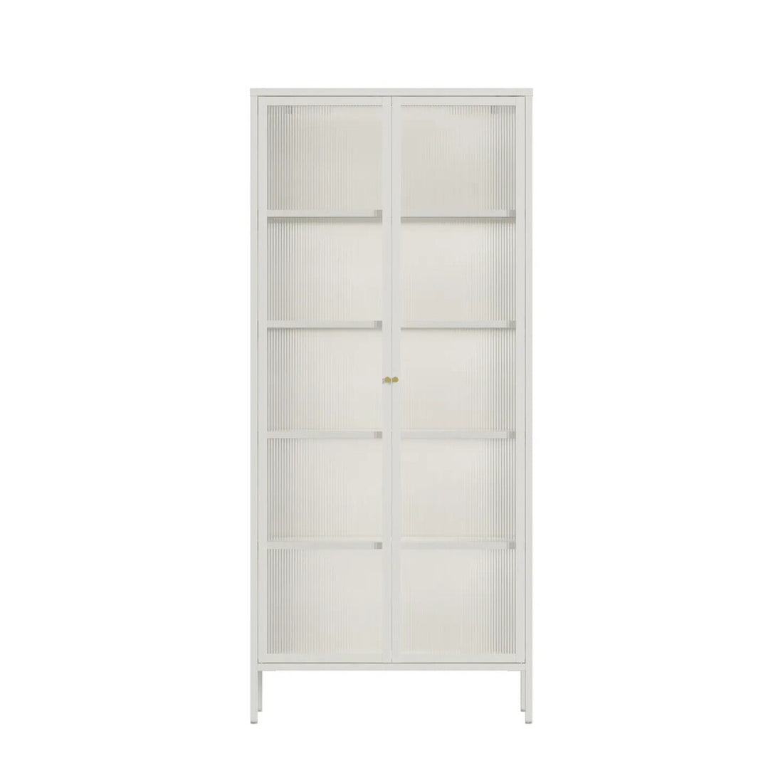 Addison Warm White Metal Fluted Glass Door Tall Cabinet