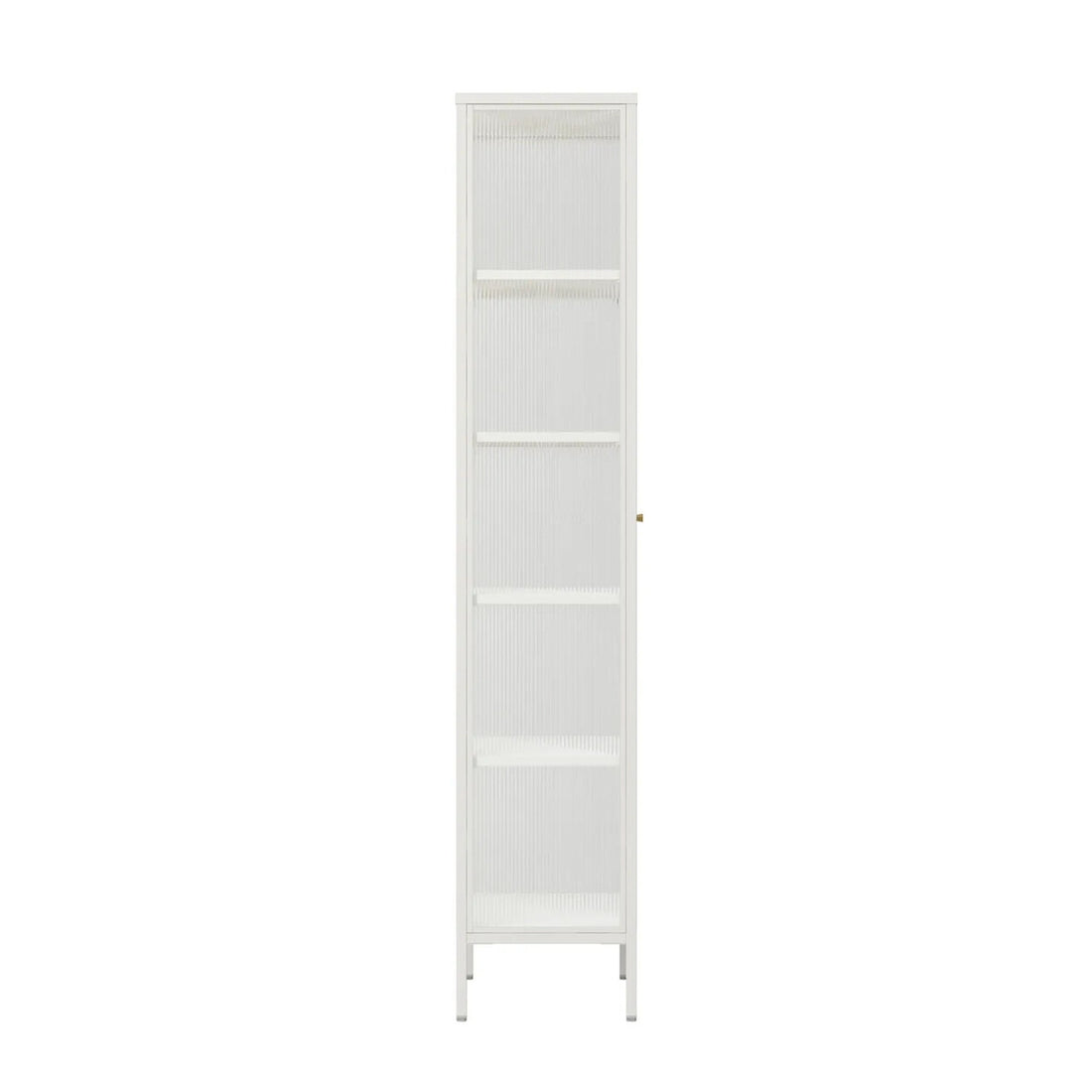 Addison Warm White Metal Fluted Glass Door Tall Cabinet