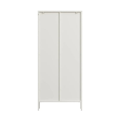 Addison Warm White Metal Fluted Glass Door Tall Cabinet