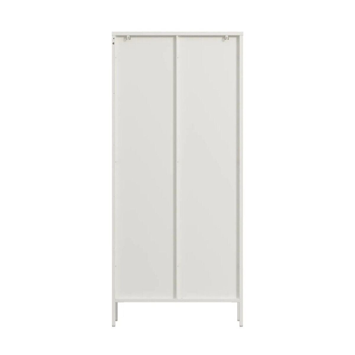 Addison Warm White Metal and Fluted Glass Door Tall Cabinet