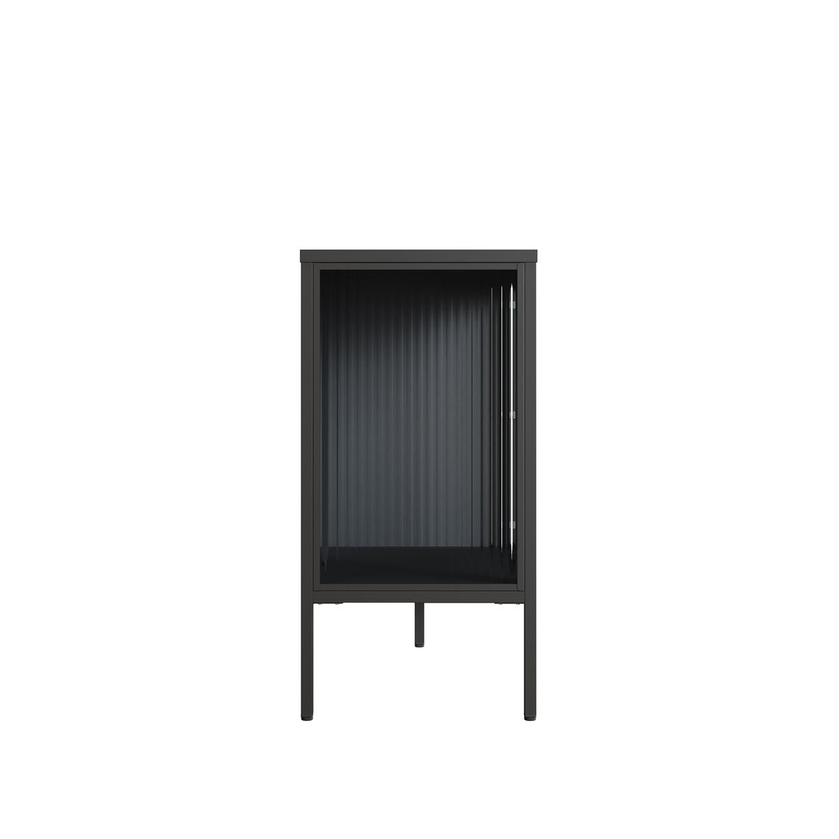 Addison Black Metal and Fluted Glass Door Sideboard